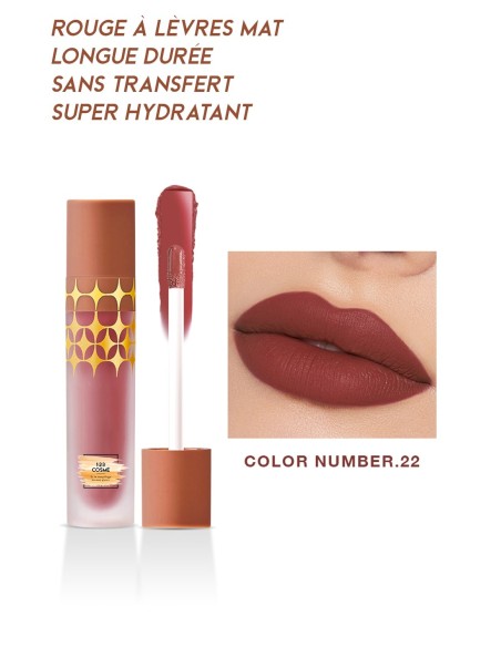 Rouge à lèvres Mat Anti-Gravity - 24 couleurs - 123 Cosmé