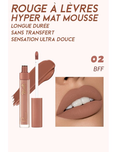 Rouge à lèvres Hyper Mat Mousse - 12 couleurs incroyables - 123 Cosmé
