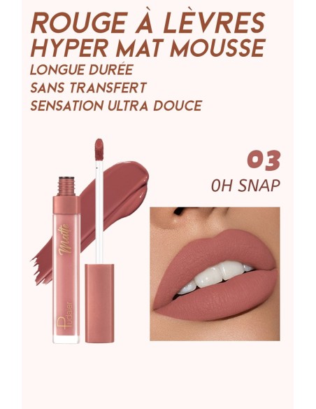 Rouge à lèvres Hyper Mat Mousse - 12 couleurs incroyables - 123 Cosmé