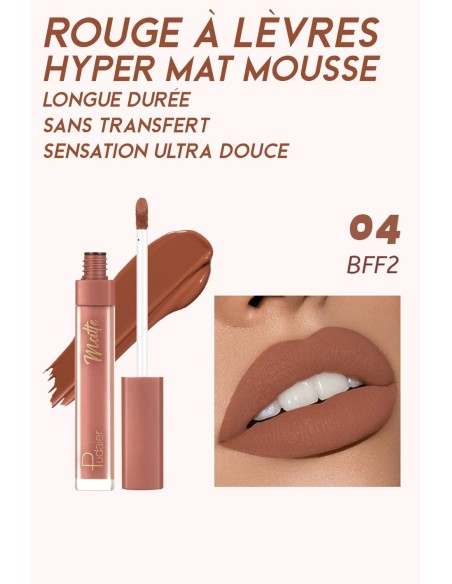 Rouge à lèvres Hyper Mat Mousse - 12 couleurs incroyables - 123 Cosmé