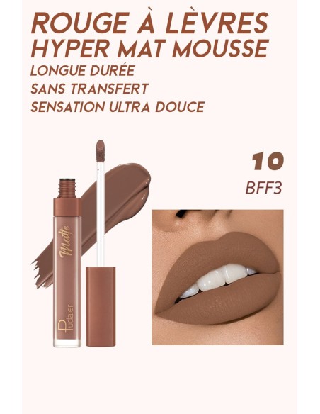 Rouge à lèvres Hyper Mat Mousse - 12 couleurs incroyables - 123 Cosmé