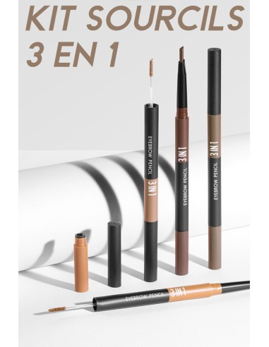 Kit Sourcils 3 en 1 - Un crayon, une poudre, un mascara - 123 Cosmé