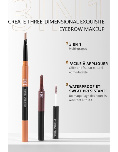 Kit Sourcils 3 en 1 - Un crayon, une poudre, un mascara - 123 Cosmé