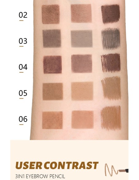 Kit Sourcils 3 en 1 - Un crayon, une poudre, un mascara - 123 Cosmé