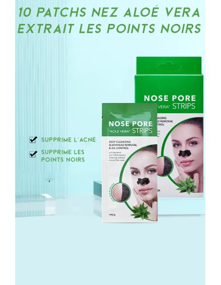 Patchs Nez Aloe Vera - 10 patches nez - 123 Cosmé