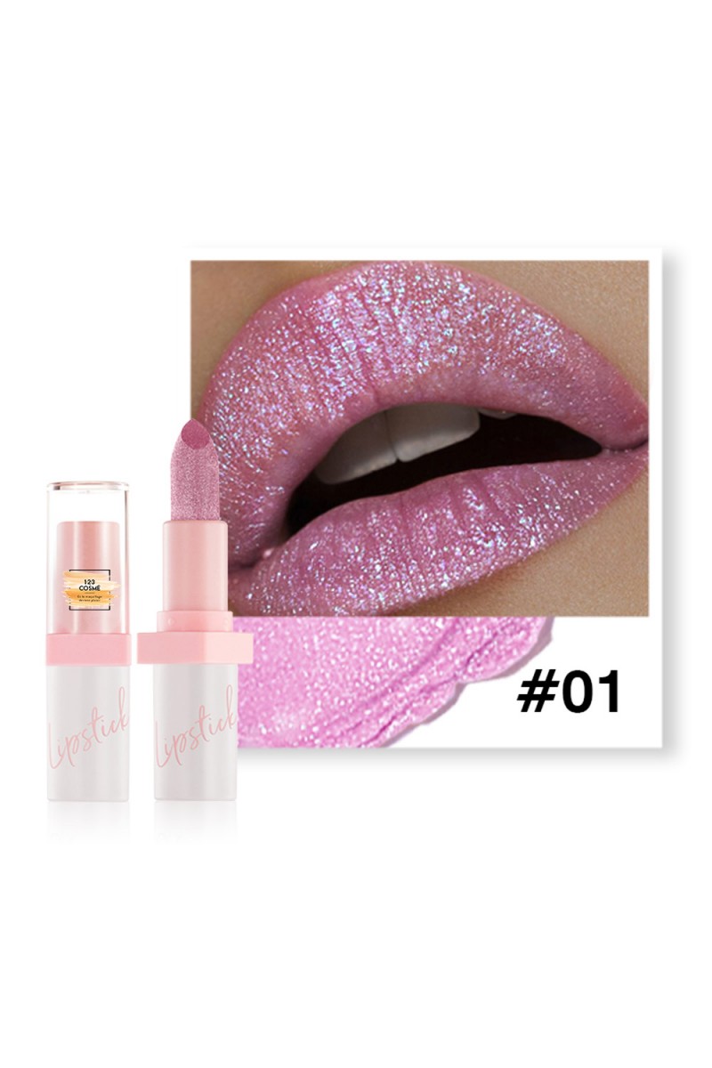 Rouge à lèvres à paillettes rose - 123 Cosmé