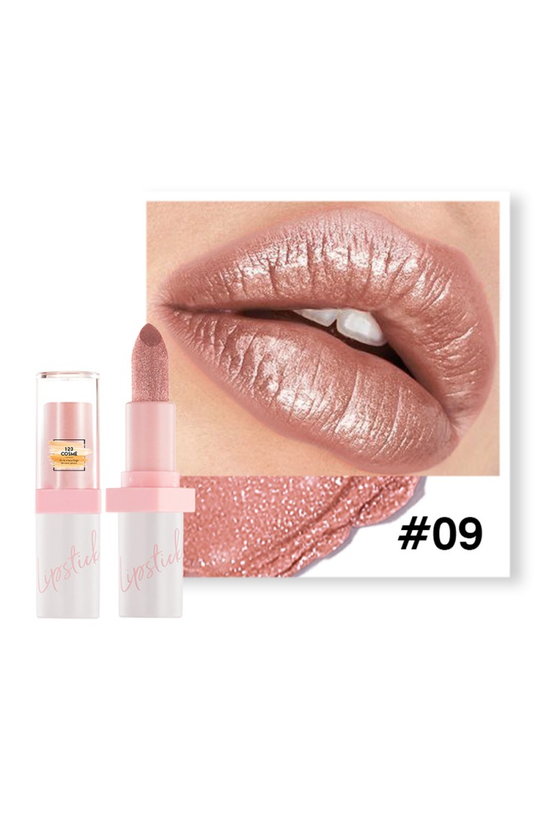 Rouge à lèvres à paillettes beige rosé - 123 Cosmé