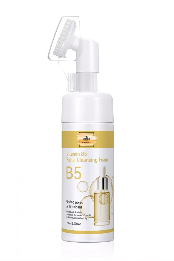 Nettoyant visage moussant vitamine B5 - Nettoyant peau acné - 123 Cosmé