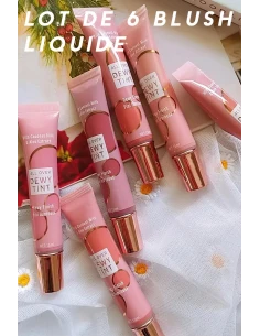 Lot de 6 Blush liquide -Effet bonne mine assuré à petit prix-123 Cosmé