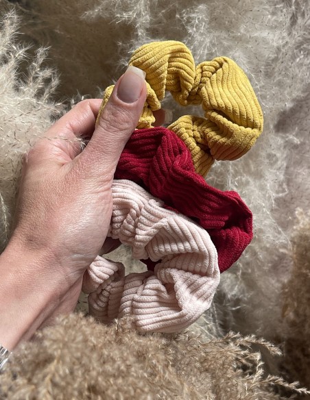 Lot de chouchous en velours Côtelé