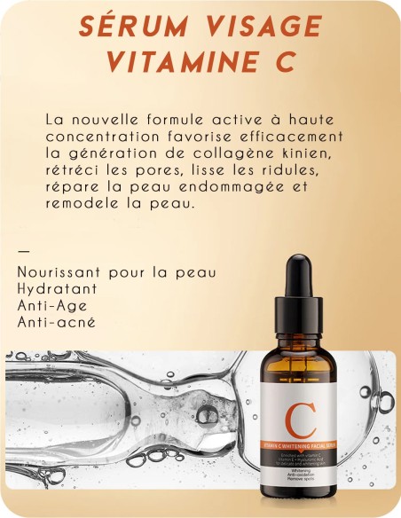 Sérum Visage à la Vitamine C et E - Le Secret d'une Peau Éclatante
