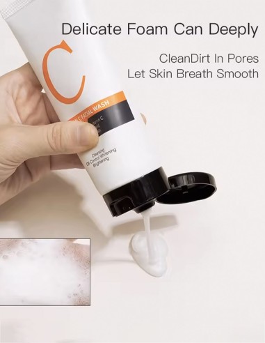 Nettoyant Visage à la Vitamine C - Peau Éclatante et Hydratée