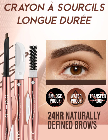 Crayon à Sourcils 3 en 1 : Précision, Longue Tenue & Résistance - 123 Cosmé