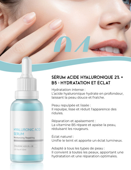 Sérum Acide Hyaluronique 2% + B5 | Hydratation et Réparation