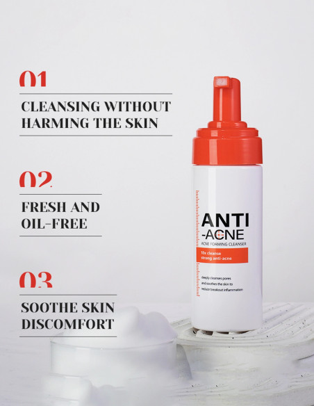 Mousse nettoyante Visage Anti-Acné - soins du visage