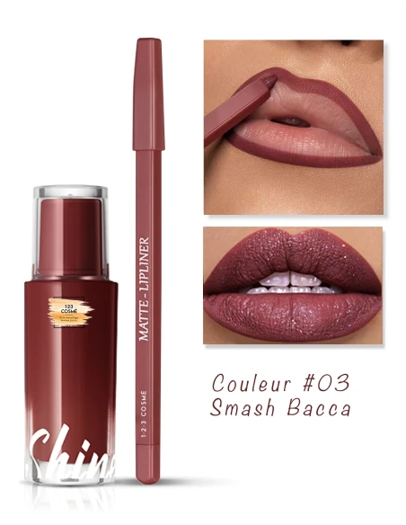 Combo lèvres Smash Bacca – Bordeaux intense & paillettes