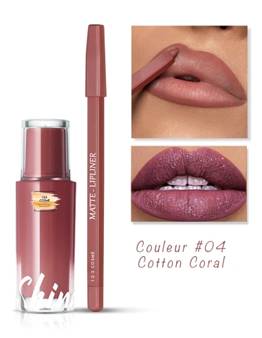 Combo lèvres Cotton Coral – Corail rosé scintillant