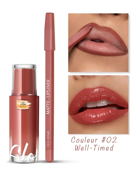 Combo Well Timed – Gloss & crayon nude chaud WonderLIPS