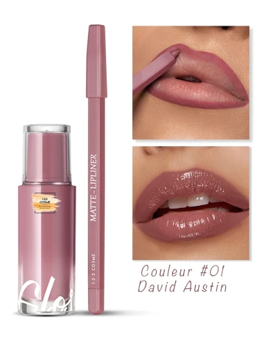 Combo David Austin – Gloss & crayon rose WonderLIPS