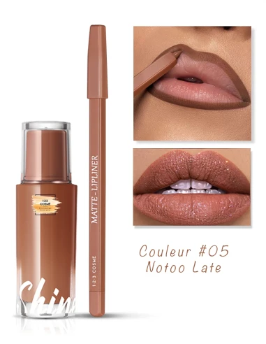 Combo lèvres Notoo Latte – Nude chaud caramel doré