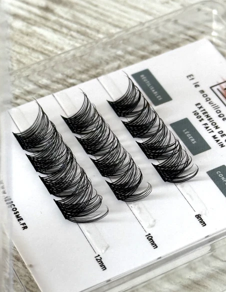 Extensions de cils E D curl8 - 10 - 12 mm - faux cils cat eyes - 123 Cosmé