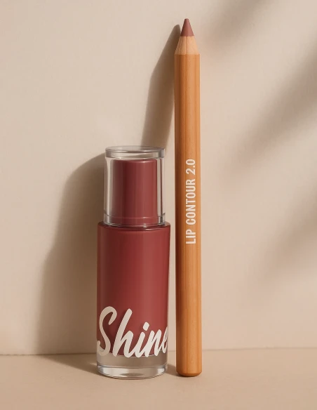 Combo à lèvres Kiss & Glow – Crayon marron rosé & Rouge à lèvres
