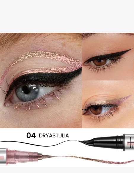 Eyeliner 2 en 1 multichrome waterproof 24H | Feutre noir + Multichrome