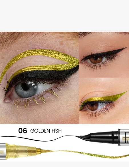 Eyeliner 2 en 1 multichrome waterproof 24H | Feutre noir + Multichrome
