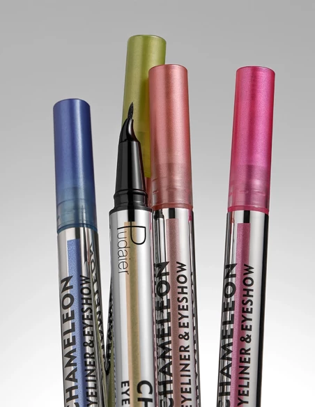 Eyeliner 2 en 1 multichrome waterproof 24H | Feutre noir + Multichrome