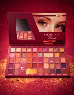 Palette de Fards à Paupières Professionnelle 40 Couleurs – Nude, Bordeaux & Pailletée