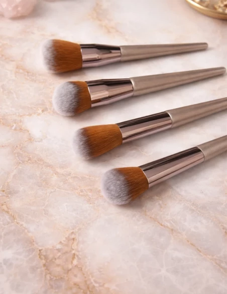 Lot 4 Pinceaux Maquillage Teint Pas Cher | Kit Complet Professionnel