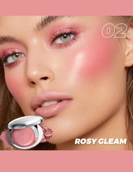 Highlighter rosé Rosy Gleam maquillage lumineux