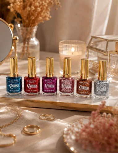 Vernis à Ongles Effet Gel Pailleté | Longue Tenue 9 Jours