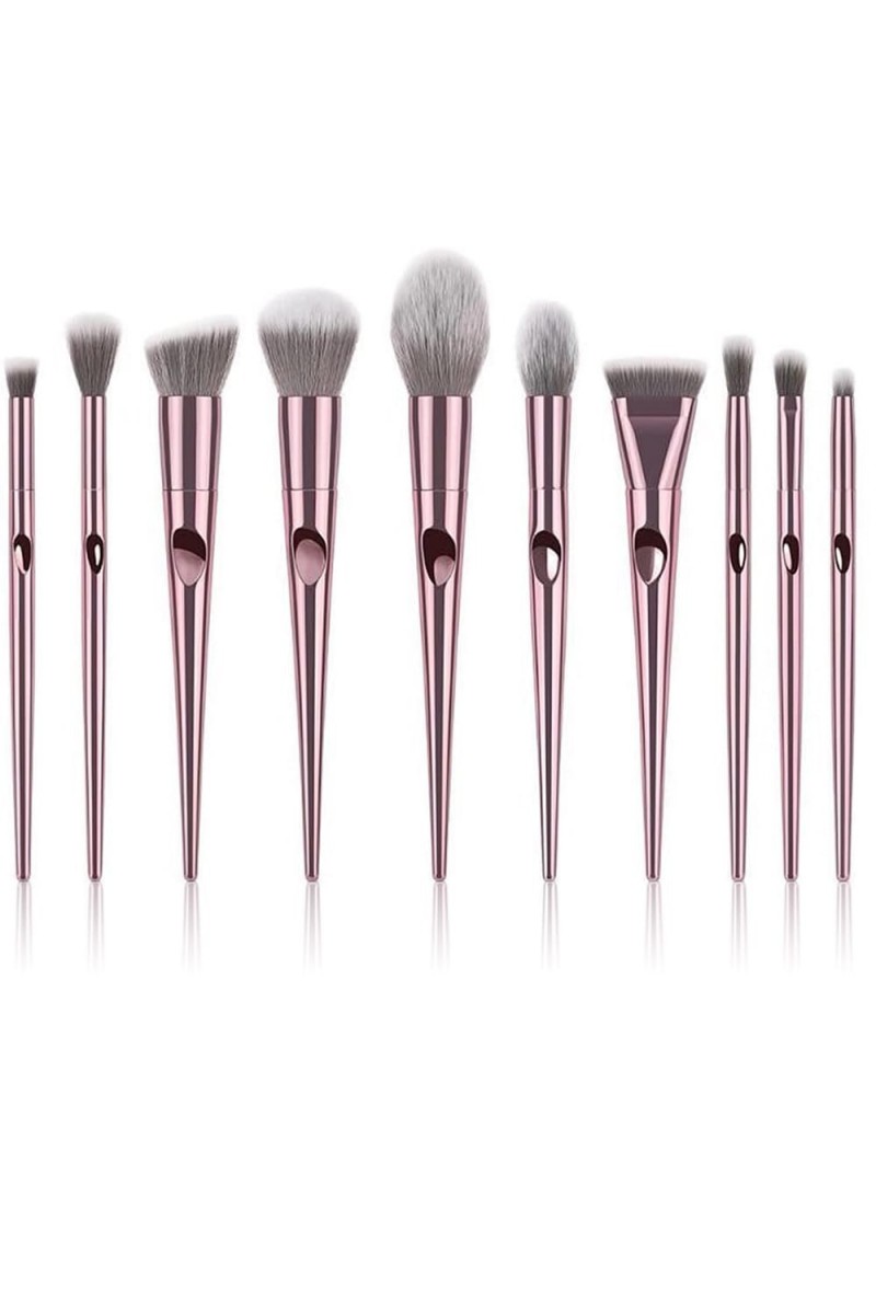 Kit Pinceau A Maquillage Pas Cher Metallique Rose Gold 123 Cosme
