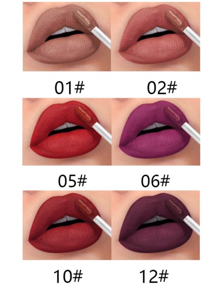 Encre à lèvres mat |6 couleurs : Nude Rouge Violet Rose|123 Cosmé
