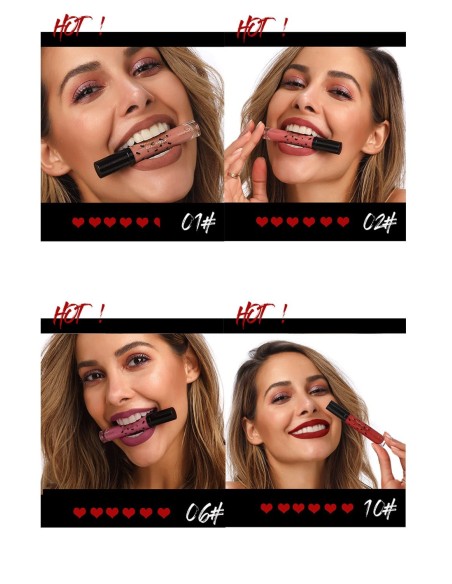 Encre à lèvres mat |6 couleurs : Nude Rouge Violet Rose|123 Cosmé