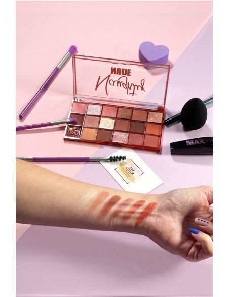 Swatch de la palette Naughty Nude - 123 Cosmé
