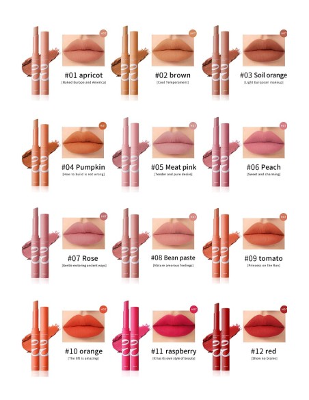 Set de 12 Rouge à lèvres Mat pas cher - 123 Cosme