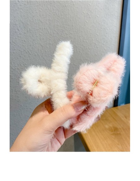 Pince à cheveux Blanche Duveteux