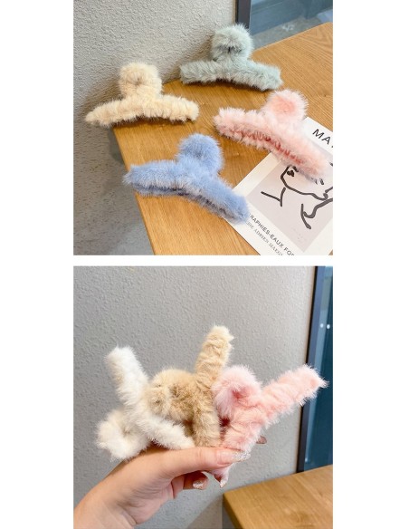 Pince à cheveux Bleu Duveteux