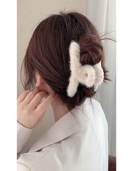 Pince à cheveux GRISE Duveteux