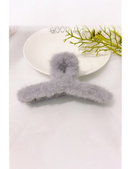 Pince à cheveux GRISE Duveteux