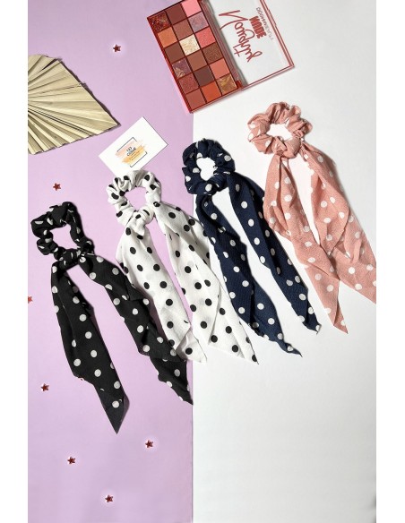 Chouchou foulard à petit pois