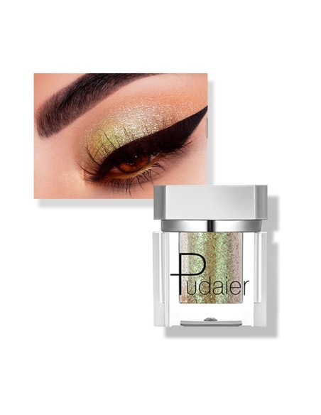 fard à paupières holographique vert et or - maquillage pas cher - 123 Cosmé