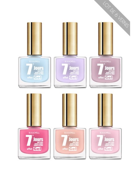 Lot de 6 vernis effet gel pastel 7 jours