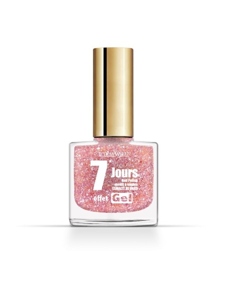 vernis paillettes roses