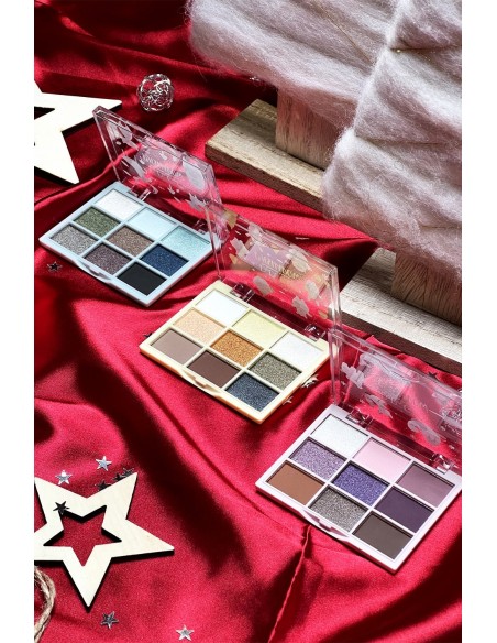 Lot de 3 palettes pour les yeux - coffret de noël - 123 Cosmé