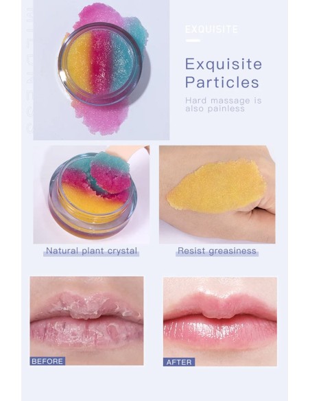 Gommage à lèvres Arc en Ciel |Des lèvres belle et douce |123 Cosmé